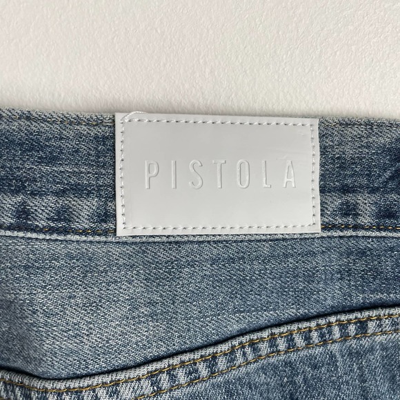 Pistola Charlie High Rise Straight Leg Jean Womens 27 Medium Wash Distressed - Picture 5 of 10